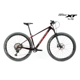 FOCUS Raven 9.9 Shimano XT 1x12 , v&iacute;nově červen&aacute; tmav&aacute; metal&iacute;za lesk karbon