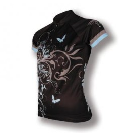Cyklistick&yacute; dres Sensor Butterfly d&aacute;msk&yacute; kr.ruk&aacute;v čern&aacute;